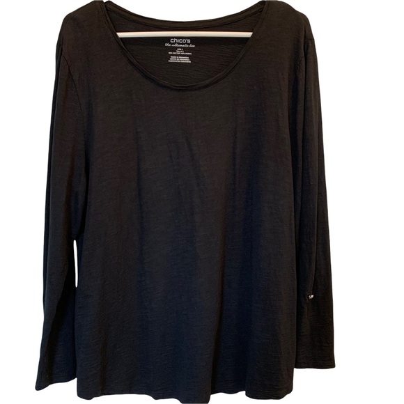 Chico’s Black Long Sleeve T-Shirt * 16 - Picture 12 of 13